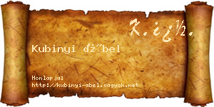 Kubinyi Ábel névjegykártya